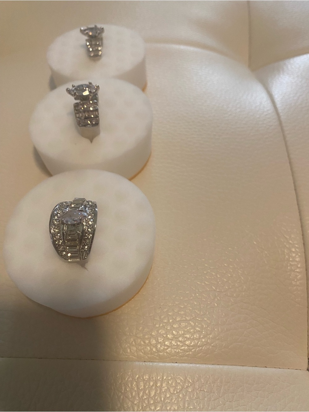 3 -Silver Crystal Cluster Statement Rings - Women Fashion Jewelry - Picture 3 of 14
